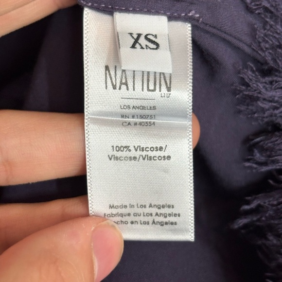 Nation ltd navy blue viscose coquette girly slip midi length dress size xs - Picture 10 of 13